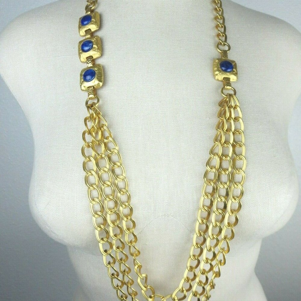 Les Bernard 18" Triple Chain Necklace